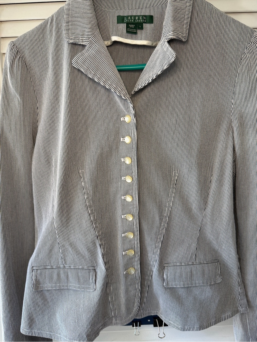 Ralph Lauren Black and White Pinstripe Blazer